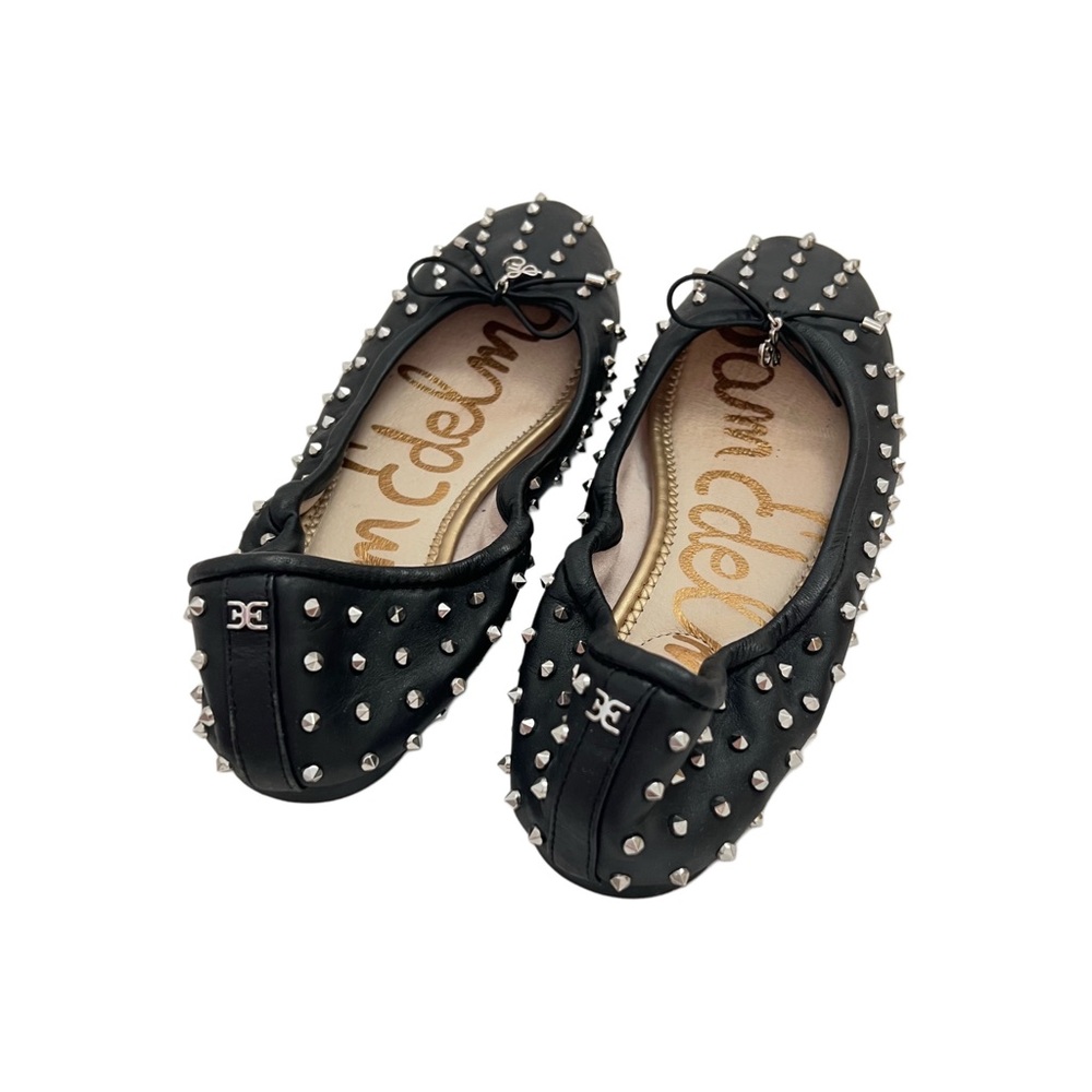Sam Edelman Genuine Leather Black Studded Ballet Round Toe Flats 7.5 - Picture 4 of 10